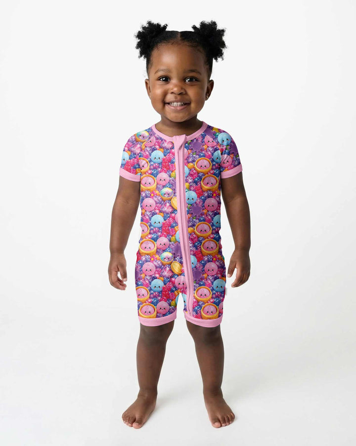 Rainbow Glitter Dumplings Bamboo Shorty Zippy