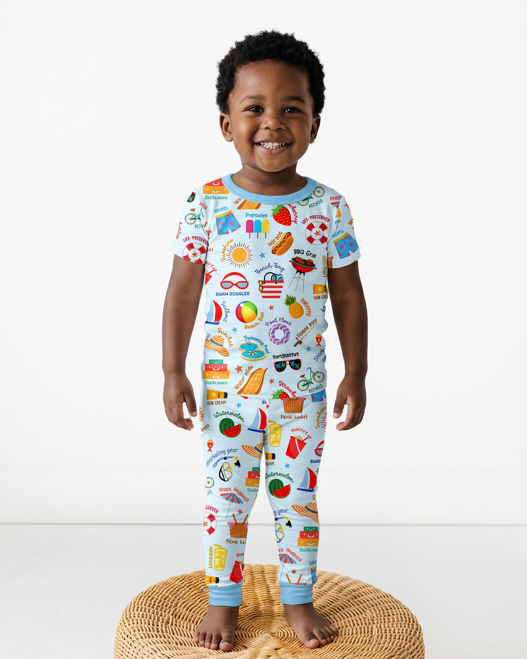 Zweiteiliges, kurzärmliges Pyjama-Set mit Marienkäfern