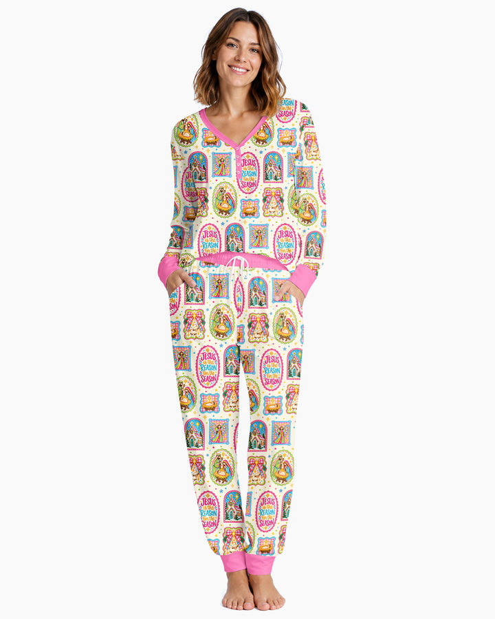 Nativity Jesus Is The Reason Bamboo Women Pajama Set