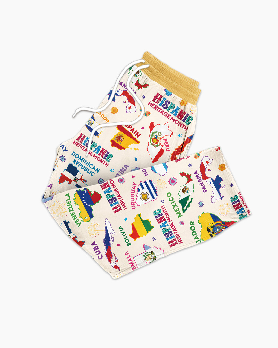 Hispanic Heritage Month Country Flags Bamboo Men's Pajama Set