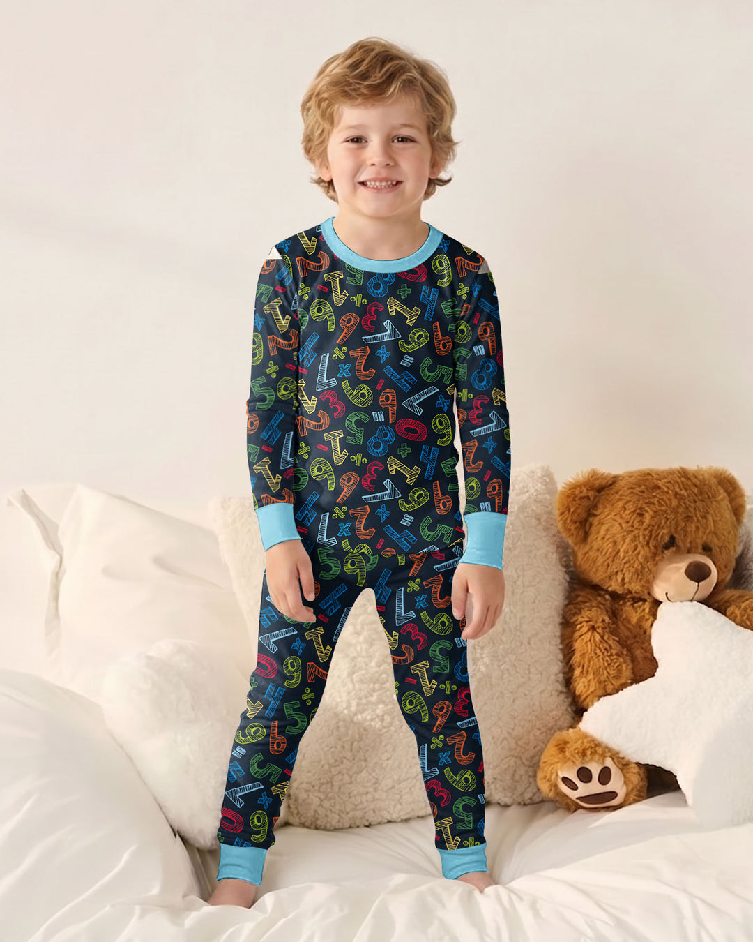 Math Doodles Bamboo Two Piece Long Sleeve Pajama Set