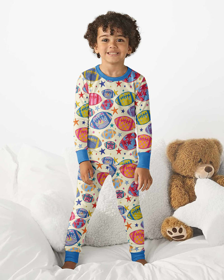 Football Season Bamboo Two Piece Long Sleeve Pajama Set