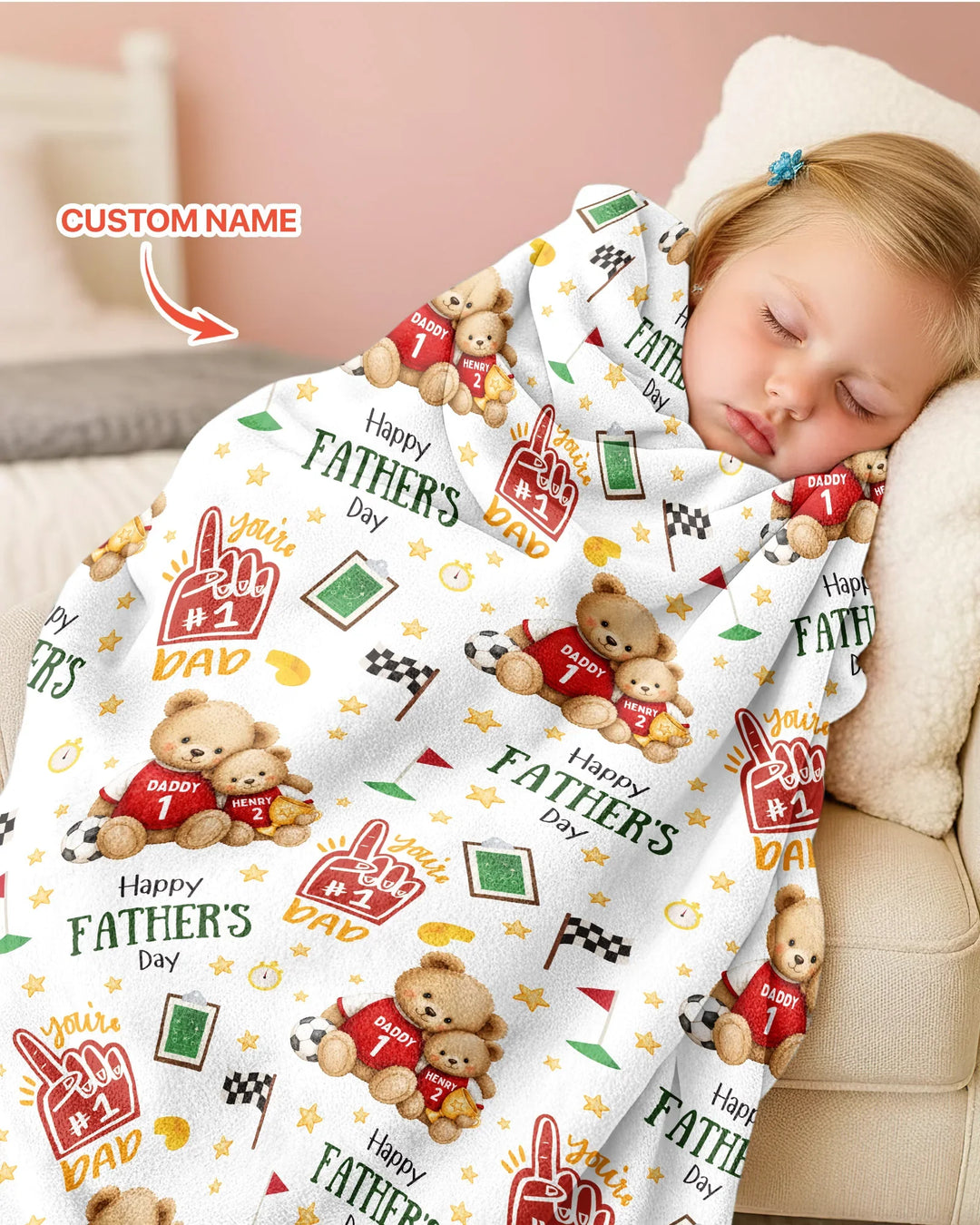 You're #1 Dad Daddy & Me Matching Bamboo Blanket