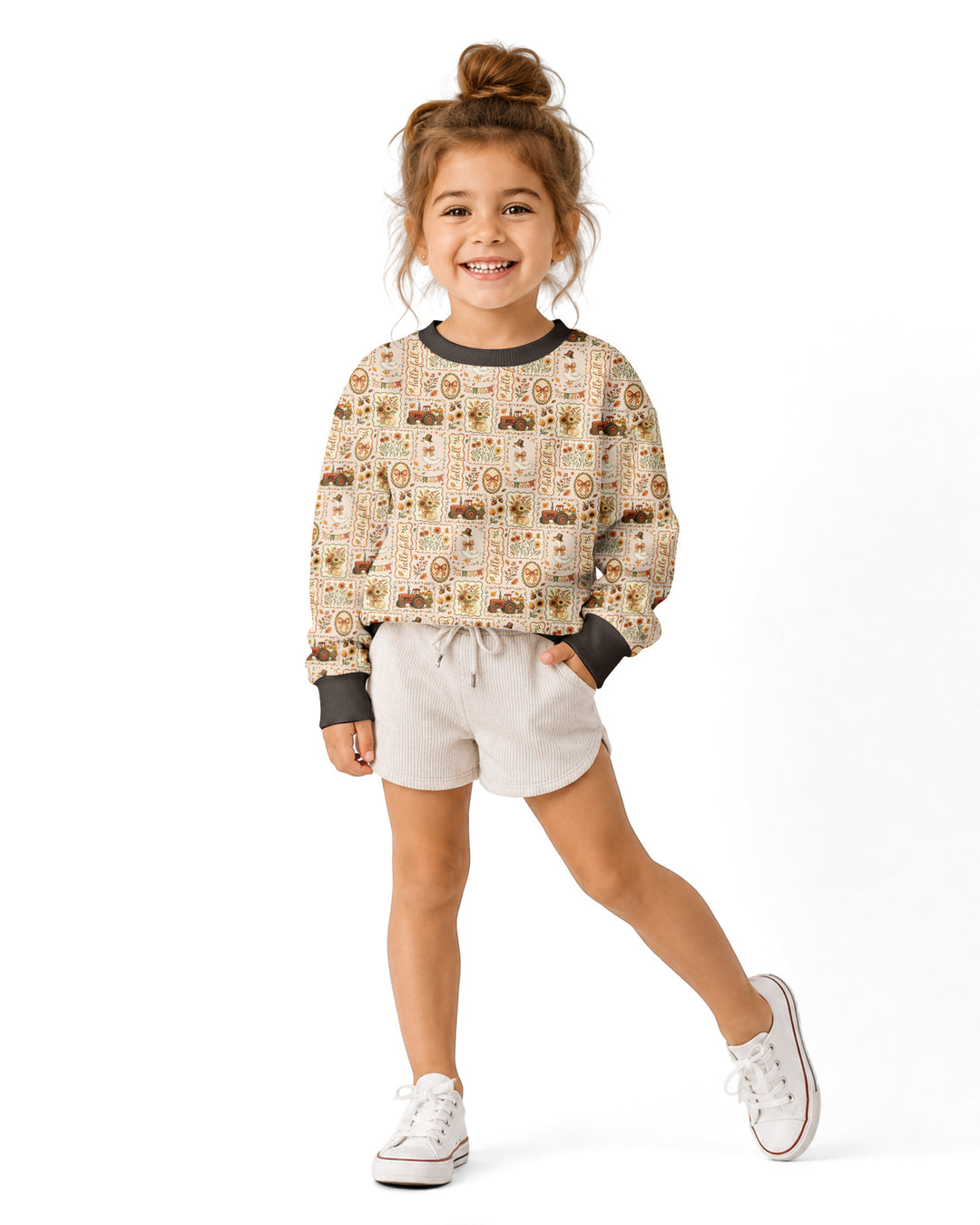 Farmhouse Fall Goose Family Matching Bamboo Crewneck Sweatshirt