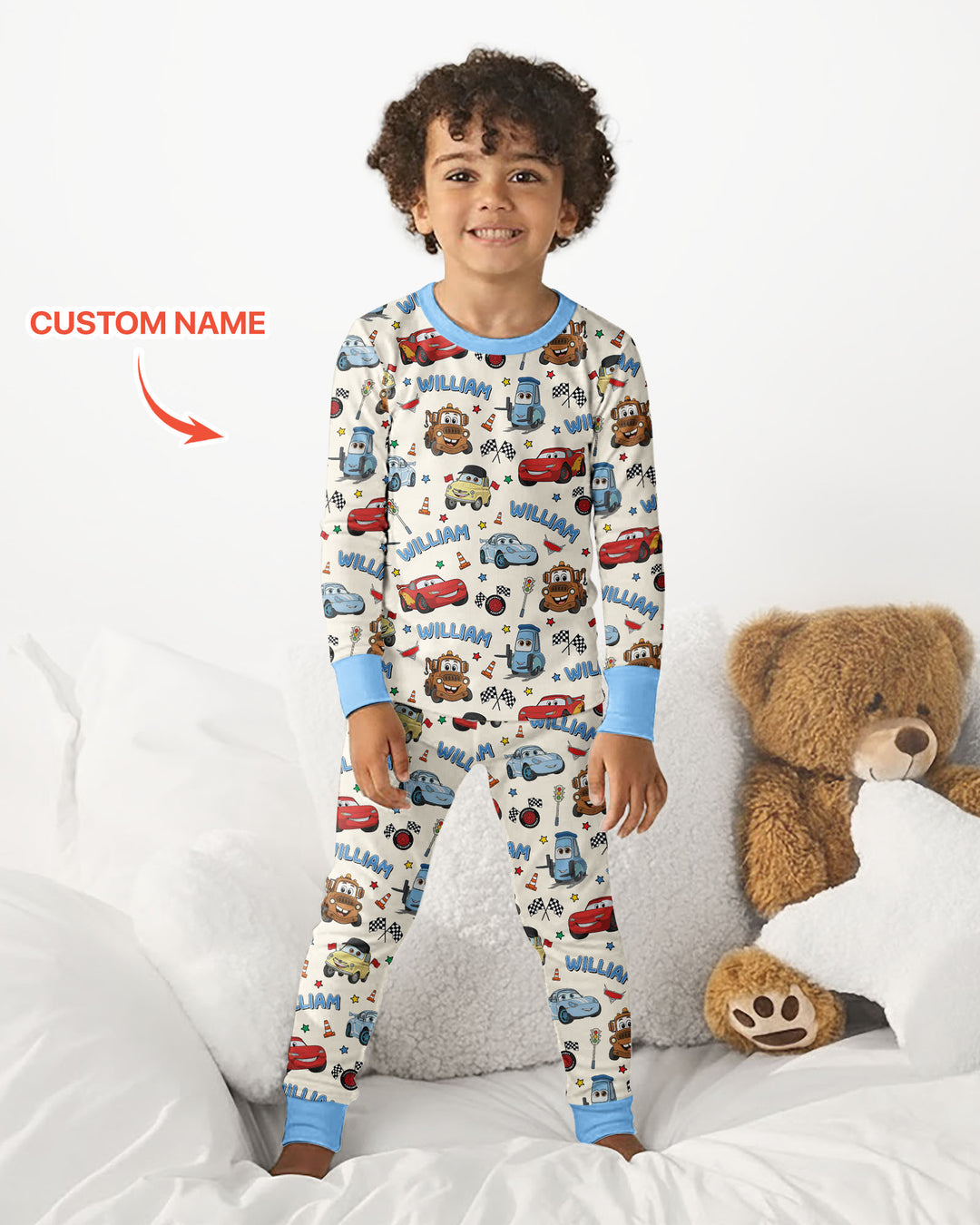 Car Movie Bamboo Two Piece Long Sleeve Pajama Set