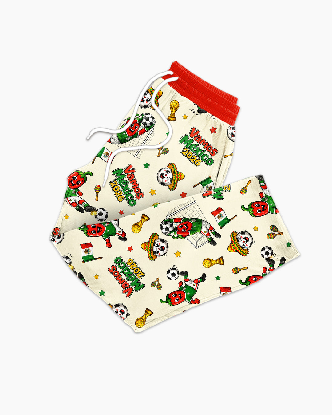 Cartoon World Soccer Vamos Mexico Family Matching Bamboo Men's Pajama Set