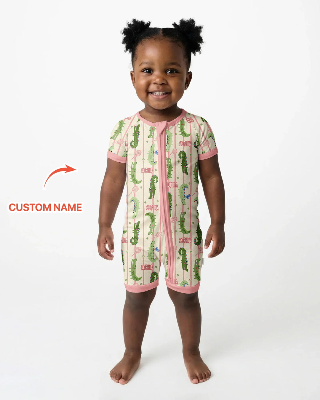 Plantilla PERSONALIZADA de Bambú Pijama Corto con Cremallera