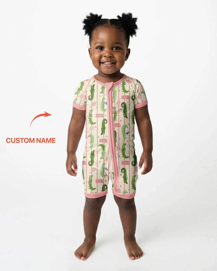 Plantilla PERSONALIZADA de Bambú Pijama Corto con Cremallera