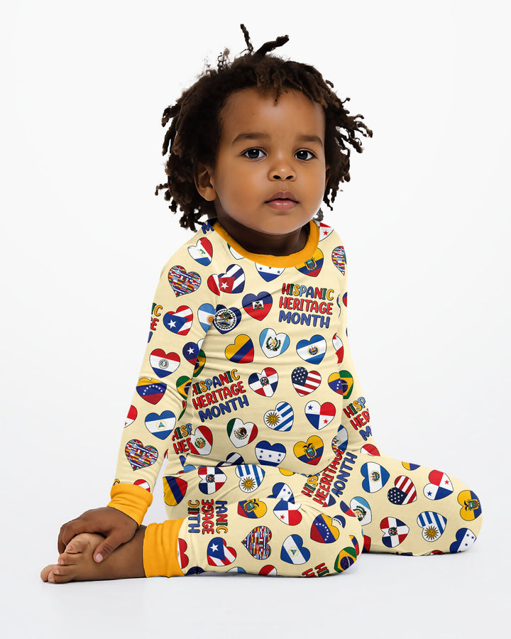 Zweiteiliges Langarm-Pyjama-Set mit Sommerfrüchten