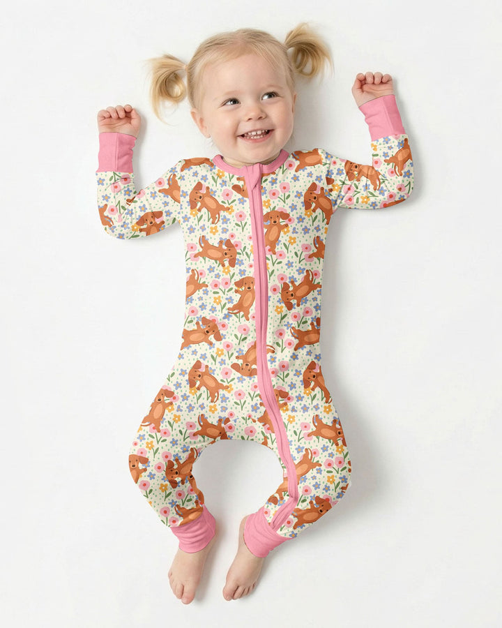 Dachshund Blooms Family Matching Bamboo Convertible Zippy