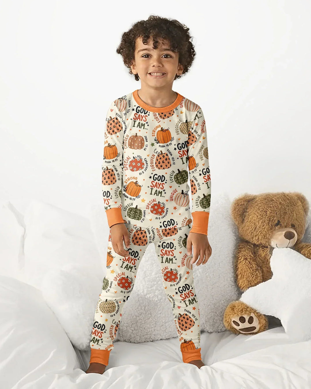 Fall God Says I Am Bamboo Two Piece Long Sleeve Pajama Set