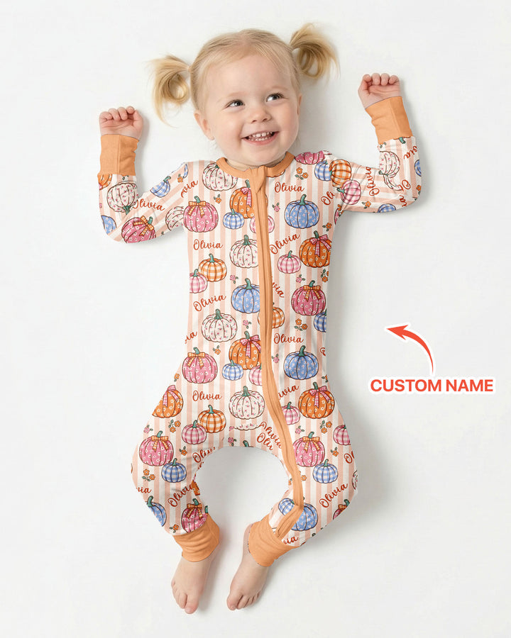 Custom Name Pumpkin Patch Bamboo Convertible Zippy