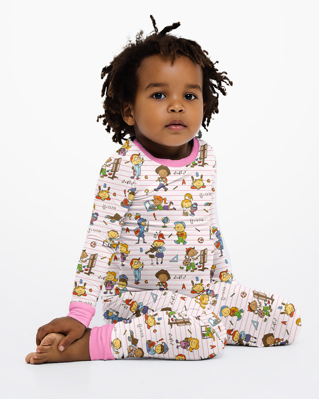 School Days Adventure Bamboo Two Piece Long Sleeve Pajama Set
