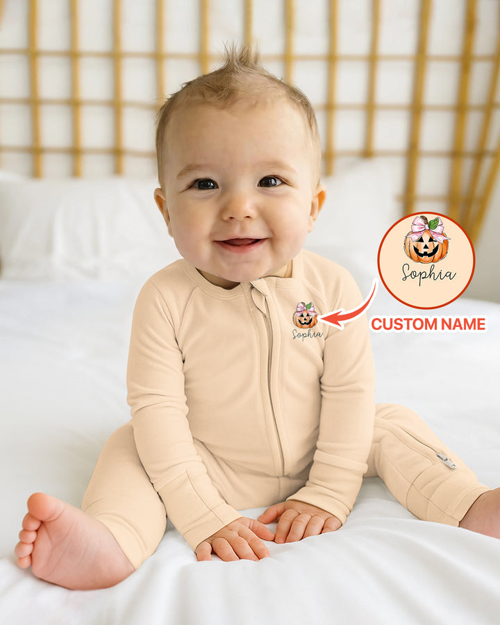 Personalized Name Baby Boo Outfits First Halloween Bamboo Convertible Zippy