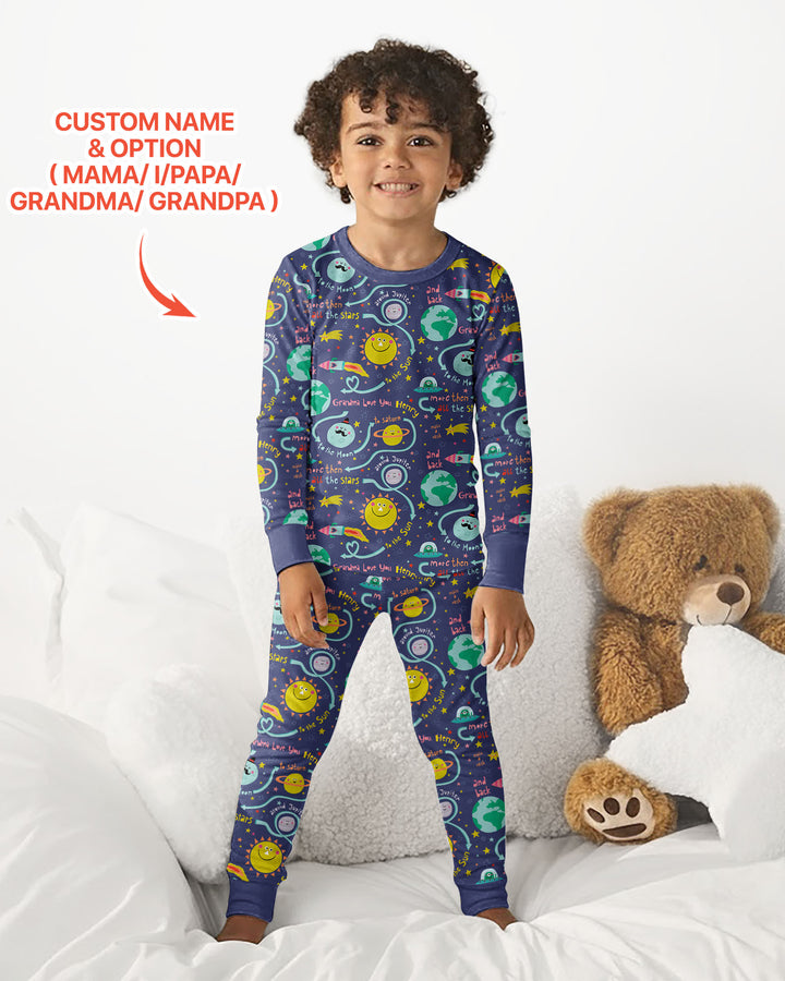 Conjunto de pijama de dos piezas de bambú con mangas largas, plantilla PERSONALIZADA