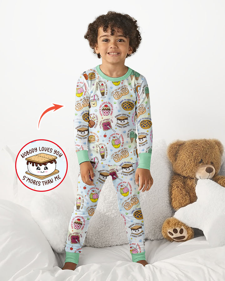 Sweet Love Puns Bamboo Two Piece Long Sleeve Pajama Set