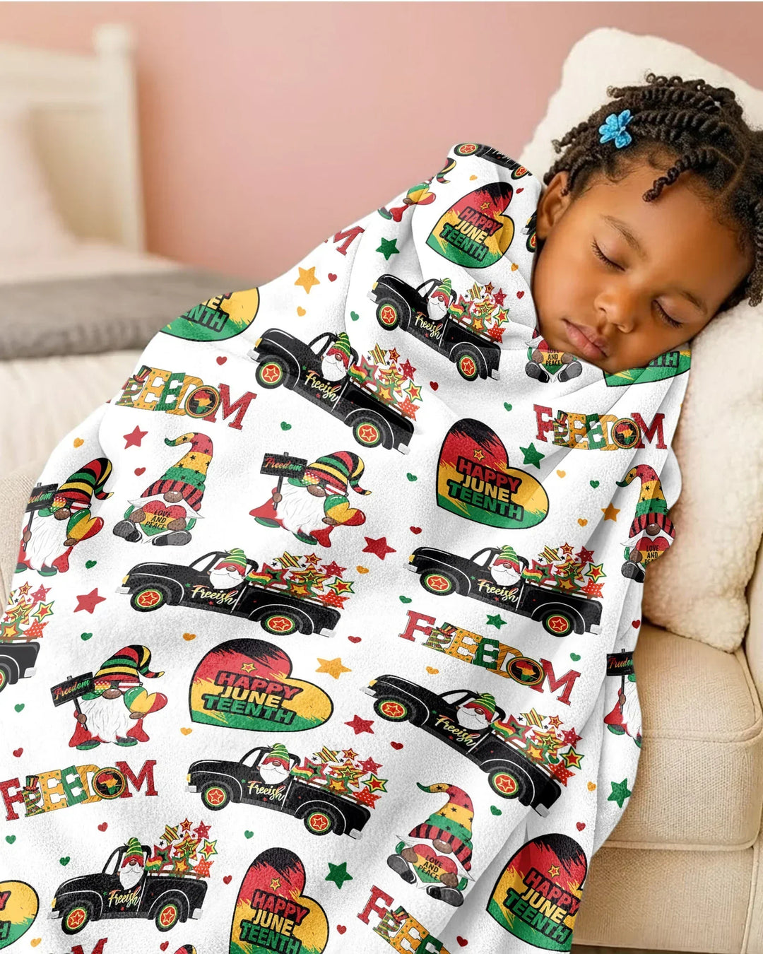 Gnome Happy Juneteenth Bamboo Blanket
