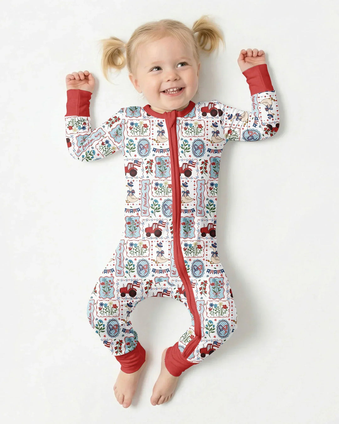 Patriotic USA Silly Goose Family Matching Bamboo Convertible Zippy