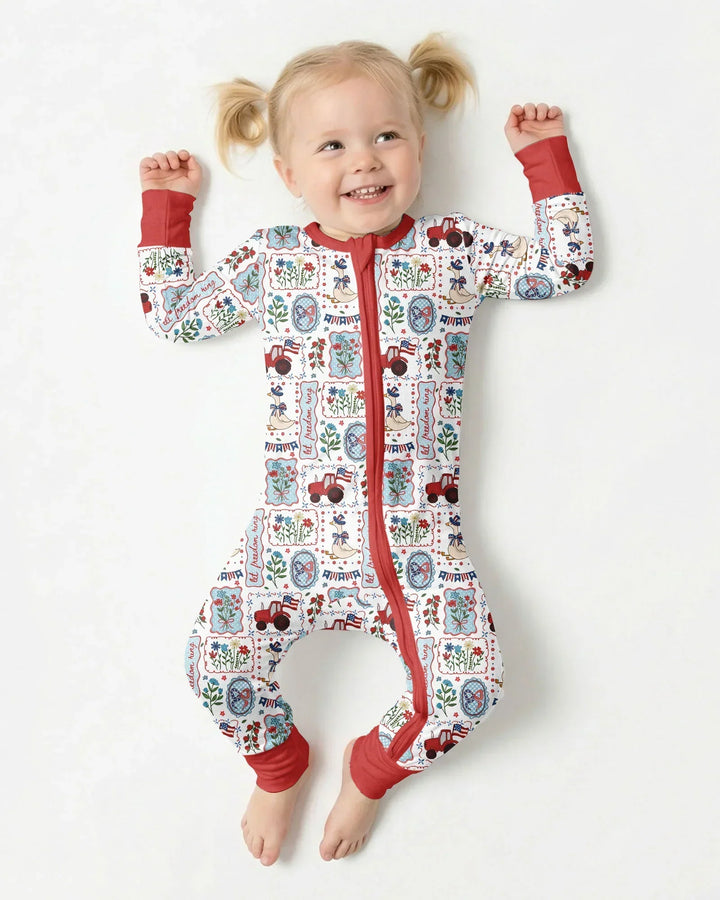 Patriotic USA Silly Goose Family Matching Bamboo Convertible Zippy
