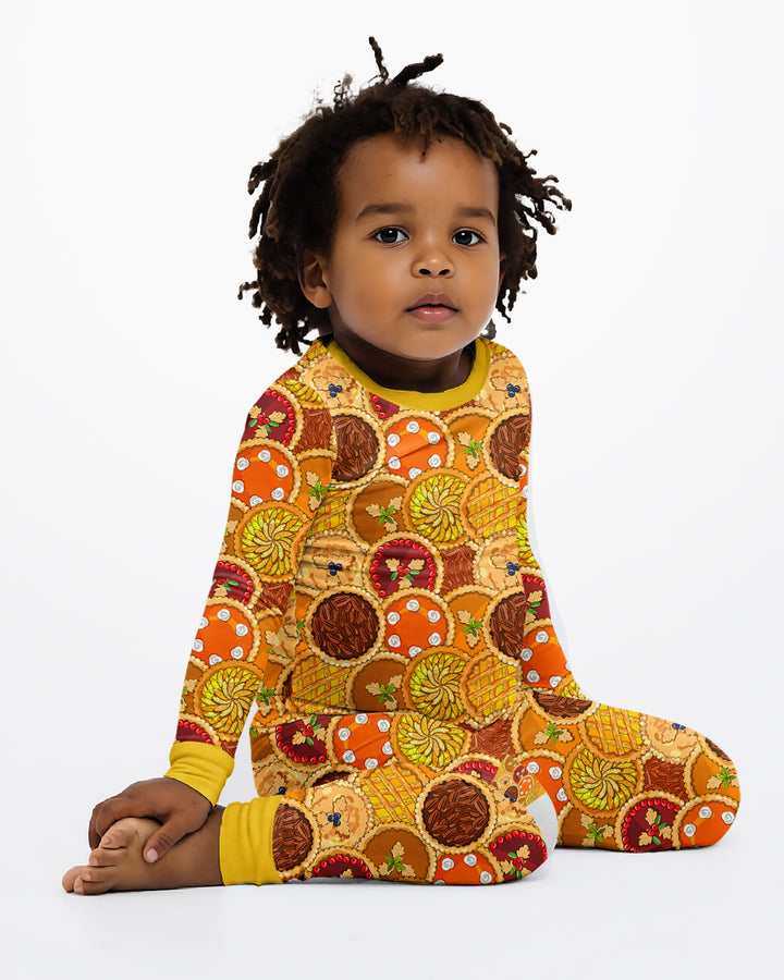 Fall Apple Pie Bamboo Two Piece Long Sleeve Pajama Set
