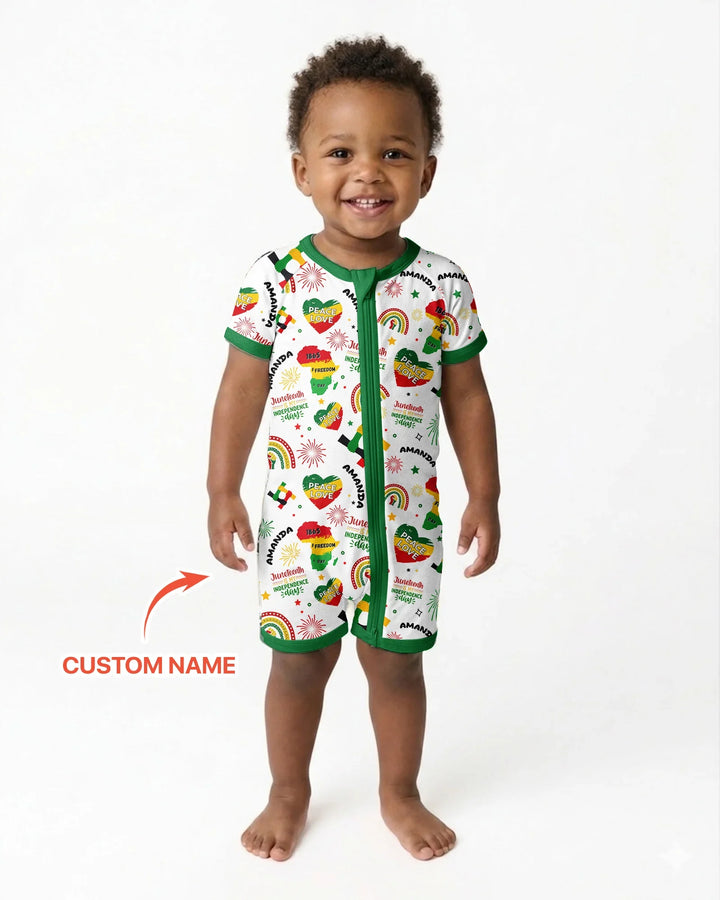 Custom Name Juneteenth Is My Independence Day Bamboo Shorty Zippy