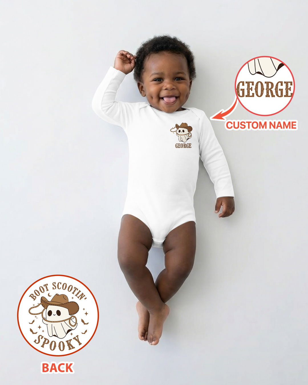 Personalized Boot Scooting Spooky Bamboo Bodysuit