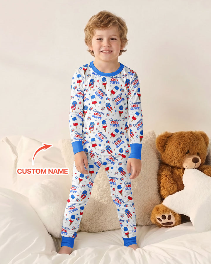 Conjunto de pijama de dos piezas de bambú con mangas largas, plantilla PERSONALIZADA