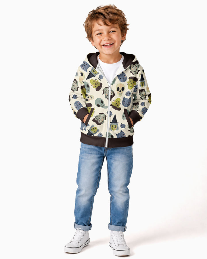 Halloween Face Bamboo Zip Hoodie