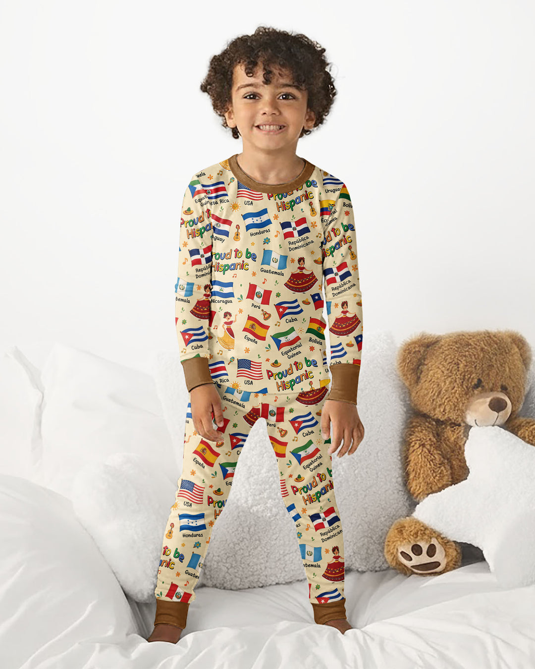 Zweiteiliges Langarm-Pyjama-Set mit Sommerfrüchten