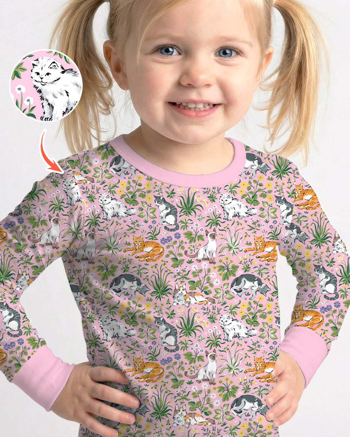 Zweiteiliges Langarm-Pyjama-Set mit Sommerfrüchten