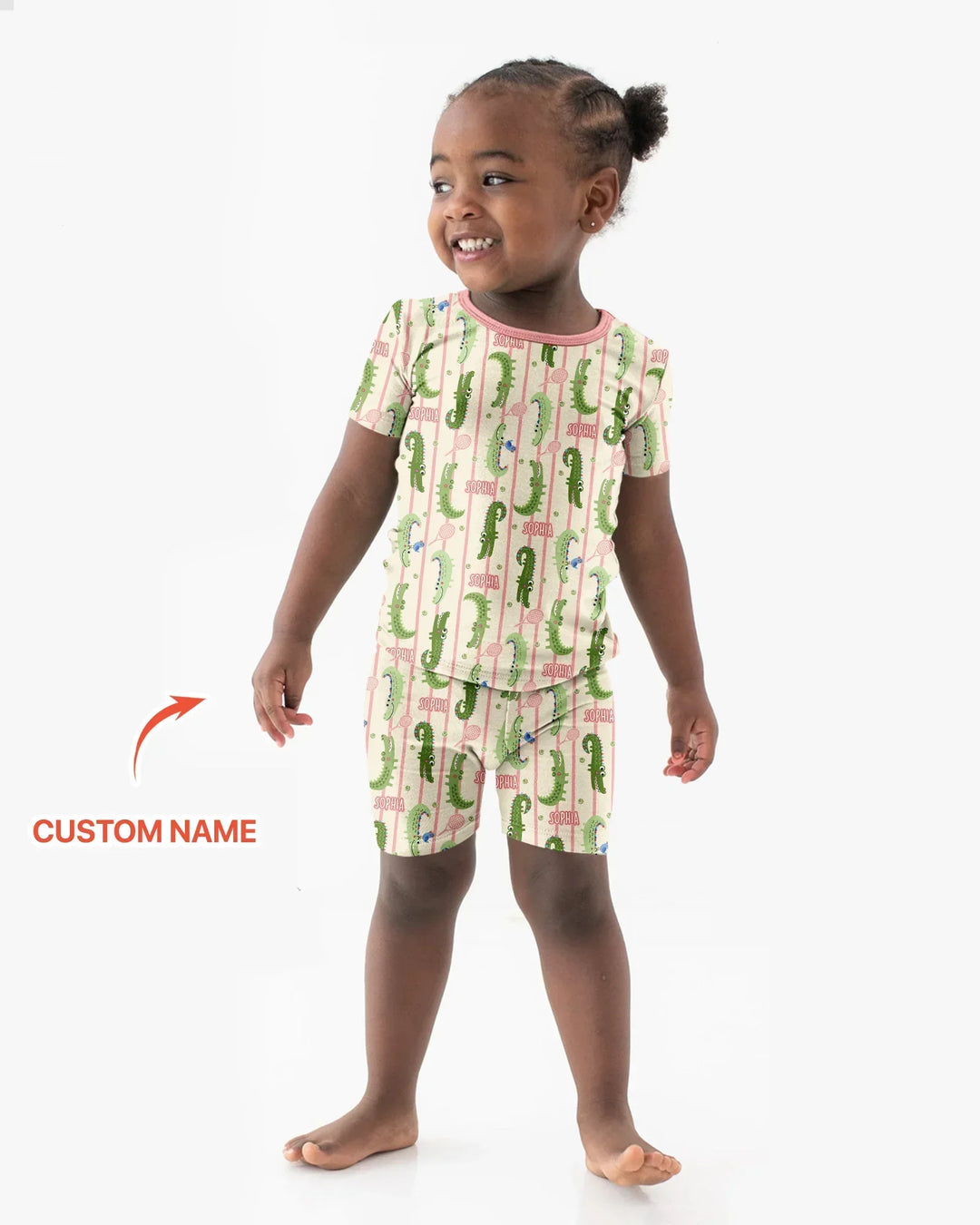 Pijama de bambú de dos piezas de manga corta con pantalón corto, plantilla personalizada