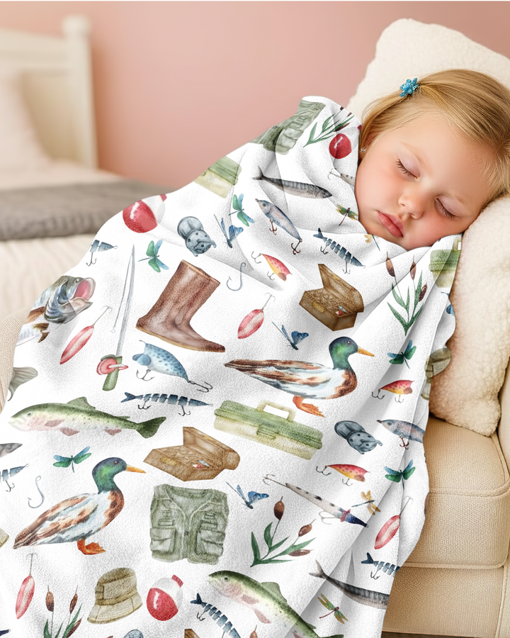 Daddy's Fishing Buddy Daddy& Me Matching Bamboo Blanket