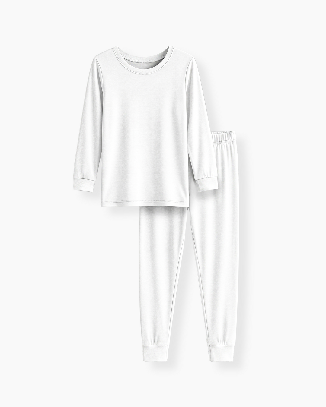 Solid Color Bamboo Two Piece Long Sleeve Pajama Set