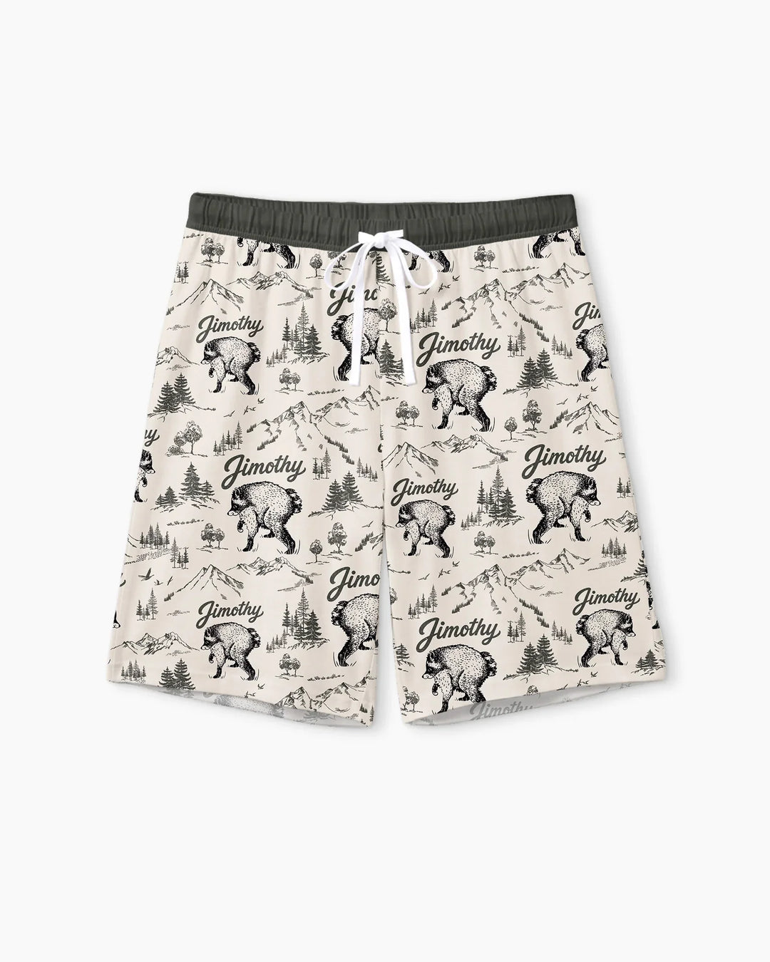 Vintage Jimothy Racoon Family Matching Bamboo Men Short Sleeve Short Pajama Set