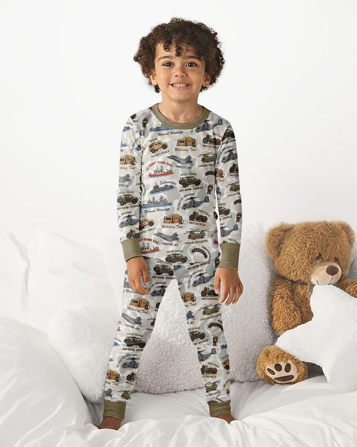 Little Hero Military Family Matching Bamboo Two Piece Long Sleeve Pajama Set