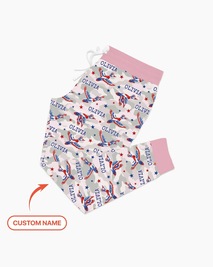 Pyjama-Set aus Bambus für Damen mit Entenmotiv und individueller Namensstickerei, passend für die ganze Familie