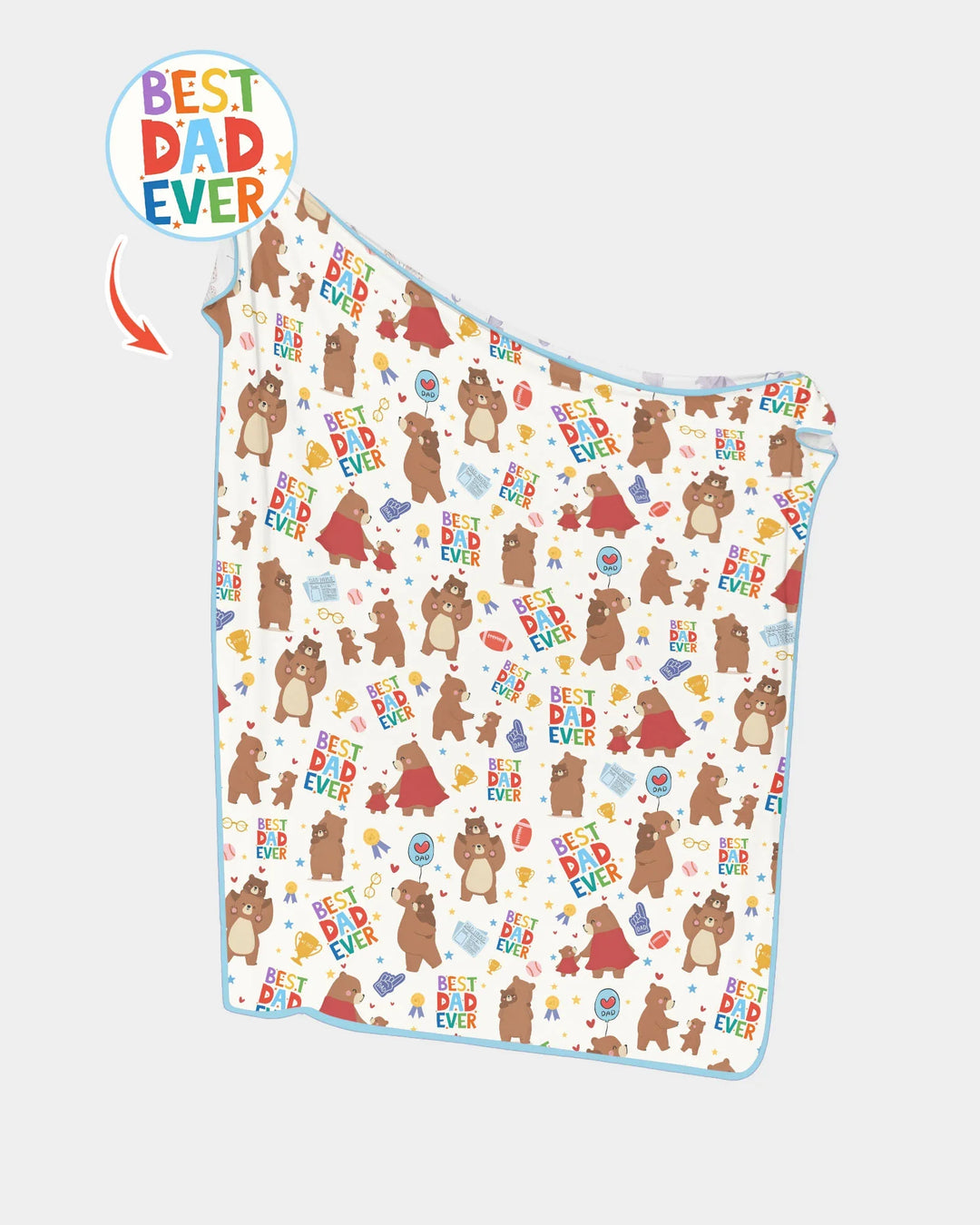 Best Daddy Bear Ever Family Matching Bamboo Blanket