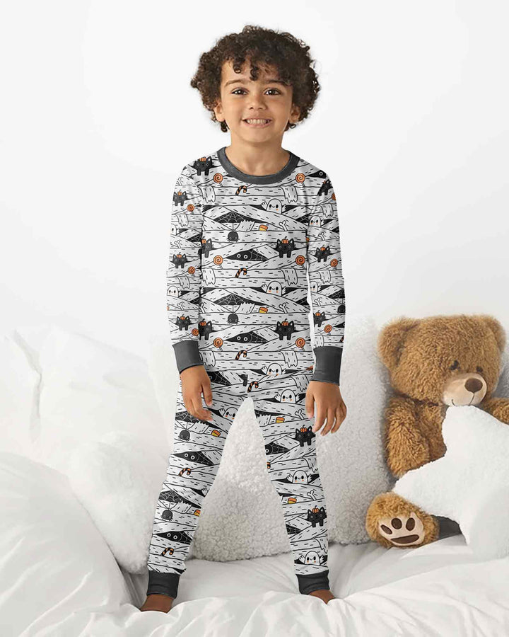 Zweiteiliges Langarm-Pyjama-Set mit Sommerfrüchten