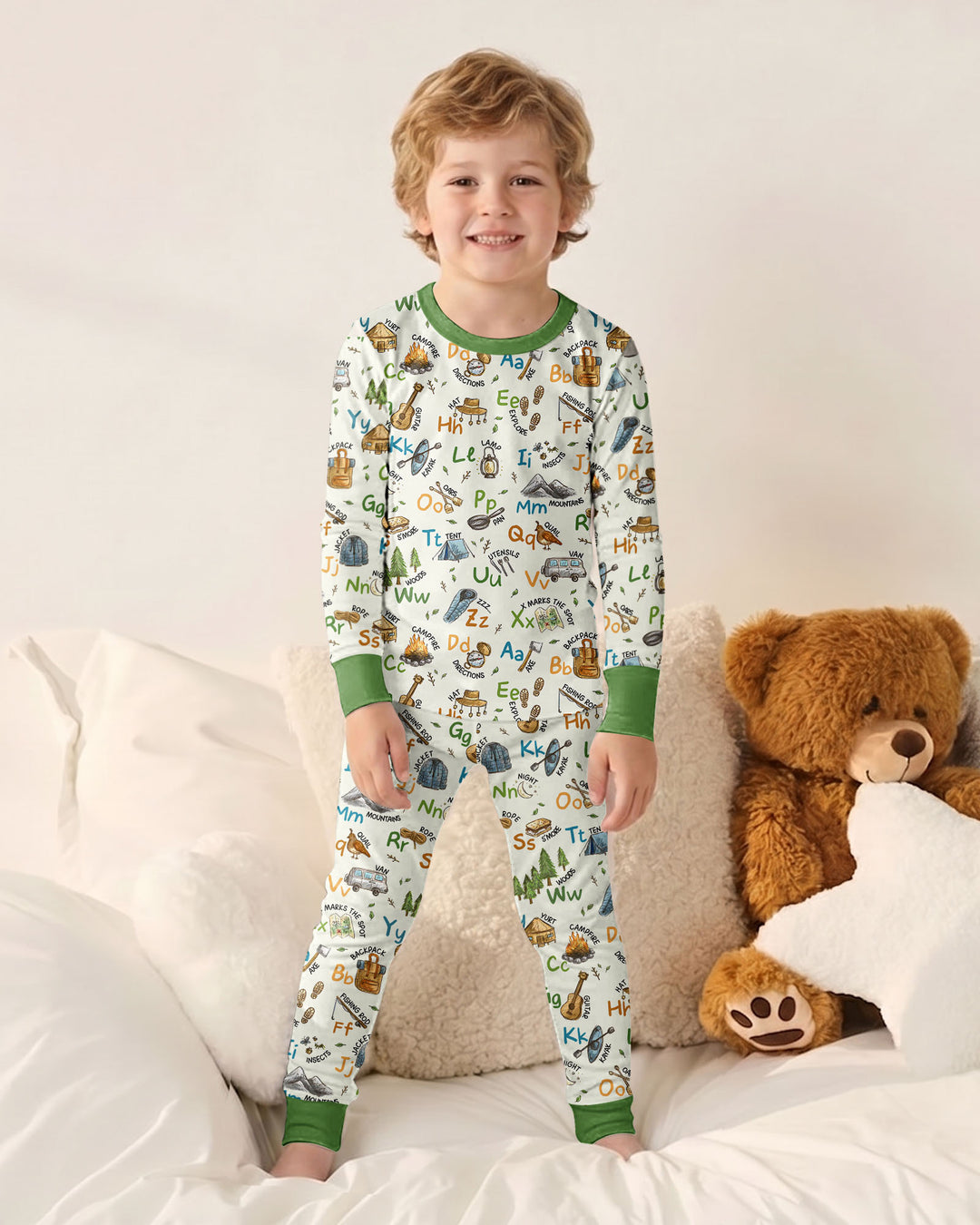 Zweiteiliges Langarm-Pyjama-Set mit Sommerfrüchten