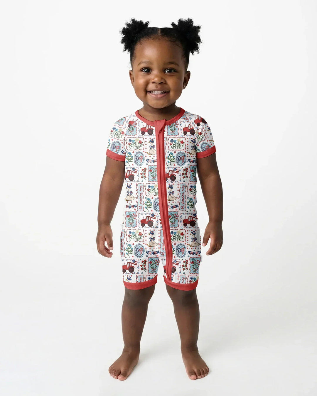 Patriotic USA Silly Goose Family Matching Bamboo Shorty Zippy