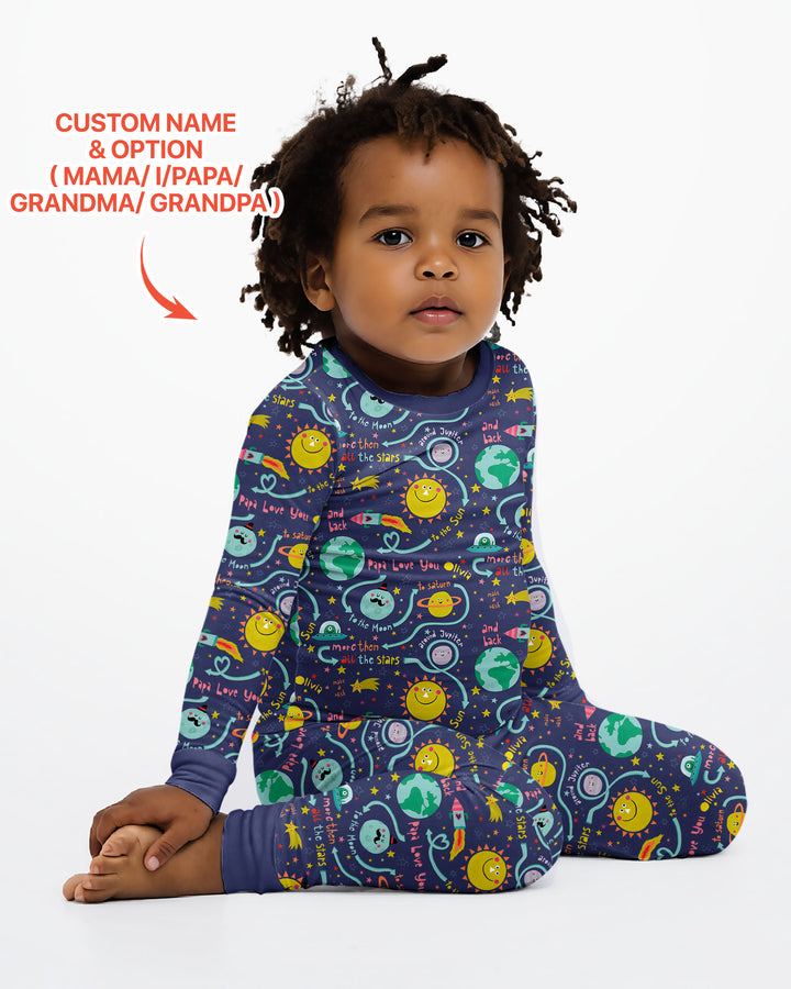 Conjunto de pijama de dos piezas de bambú con mangas largas, plantilla PERSONALIZADA