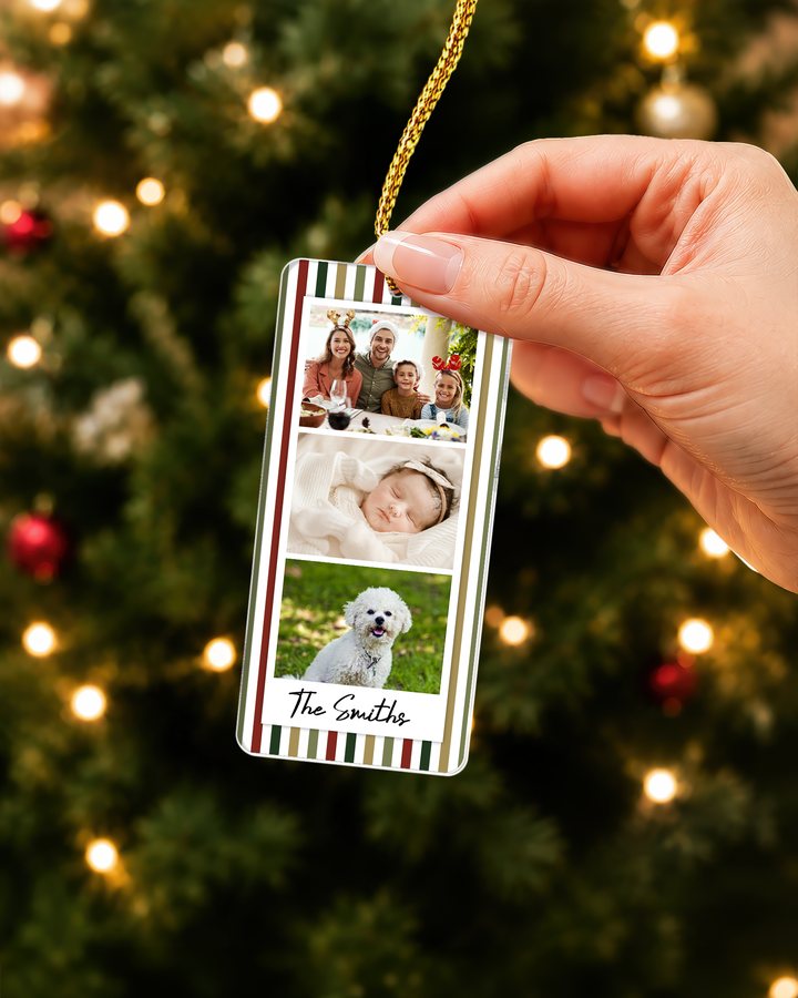 Photo Strip Christmas Acrylic Ornament
