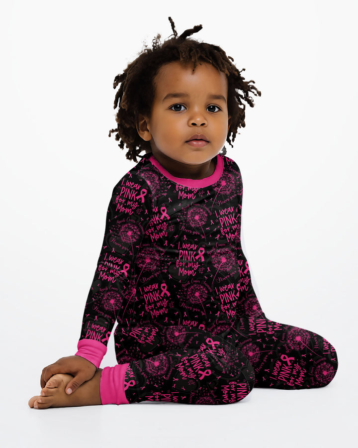I Wear Pink For My Mom Bamboo Two Piece Long Sleeve Pajama Set