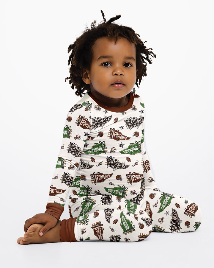 Touchdown Season Bamboo Two Piece Long Sleeve Pajama Set