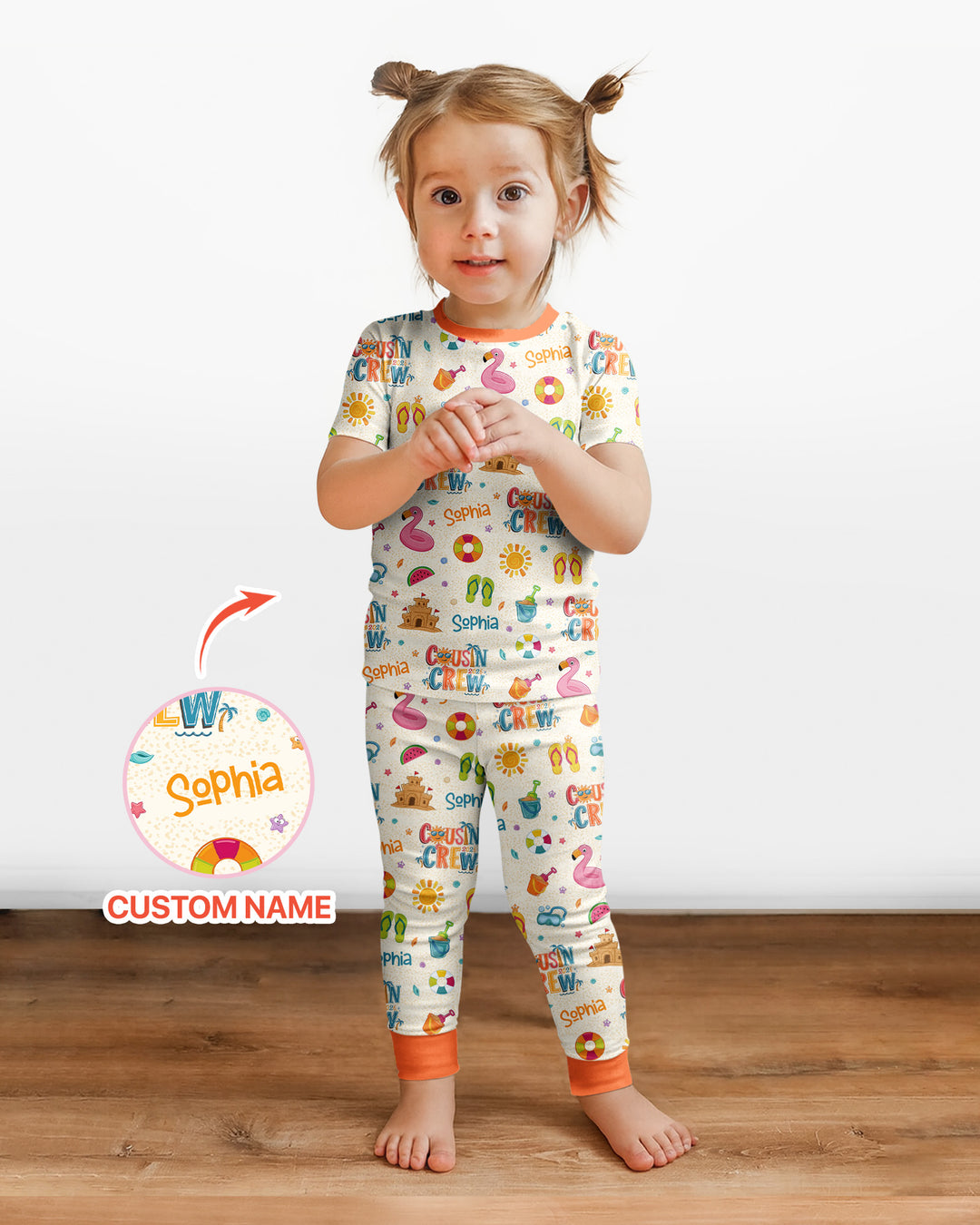 Conjunto de pijama de dos piezas de bambú de manga corta, plantilla personalizada