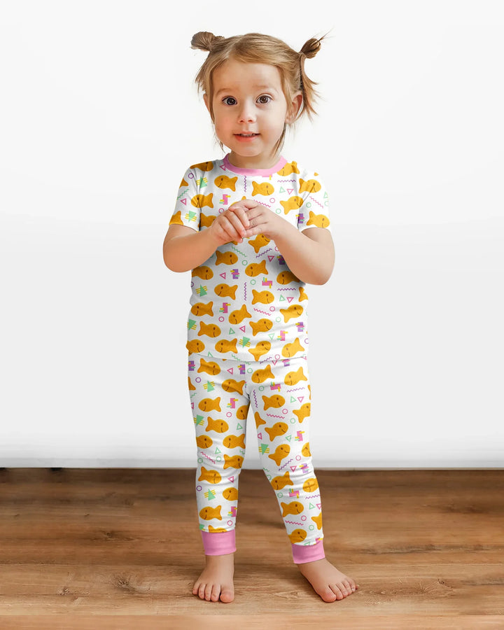 Conjunto de pijama de dos piezas de manga corta de bambú