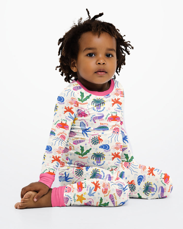 Tide Pool Pals Bamboo Two Piece Long Sleeve Pajama Set