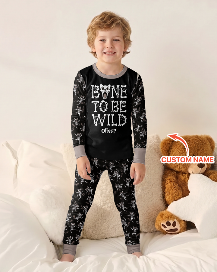 Funny Halloween Racoon Bamboo Two Piece Long Sleeve Pajama Set