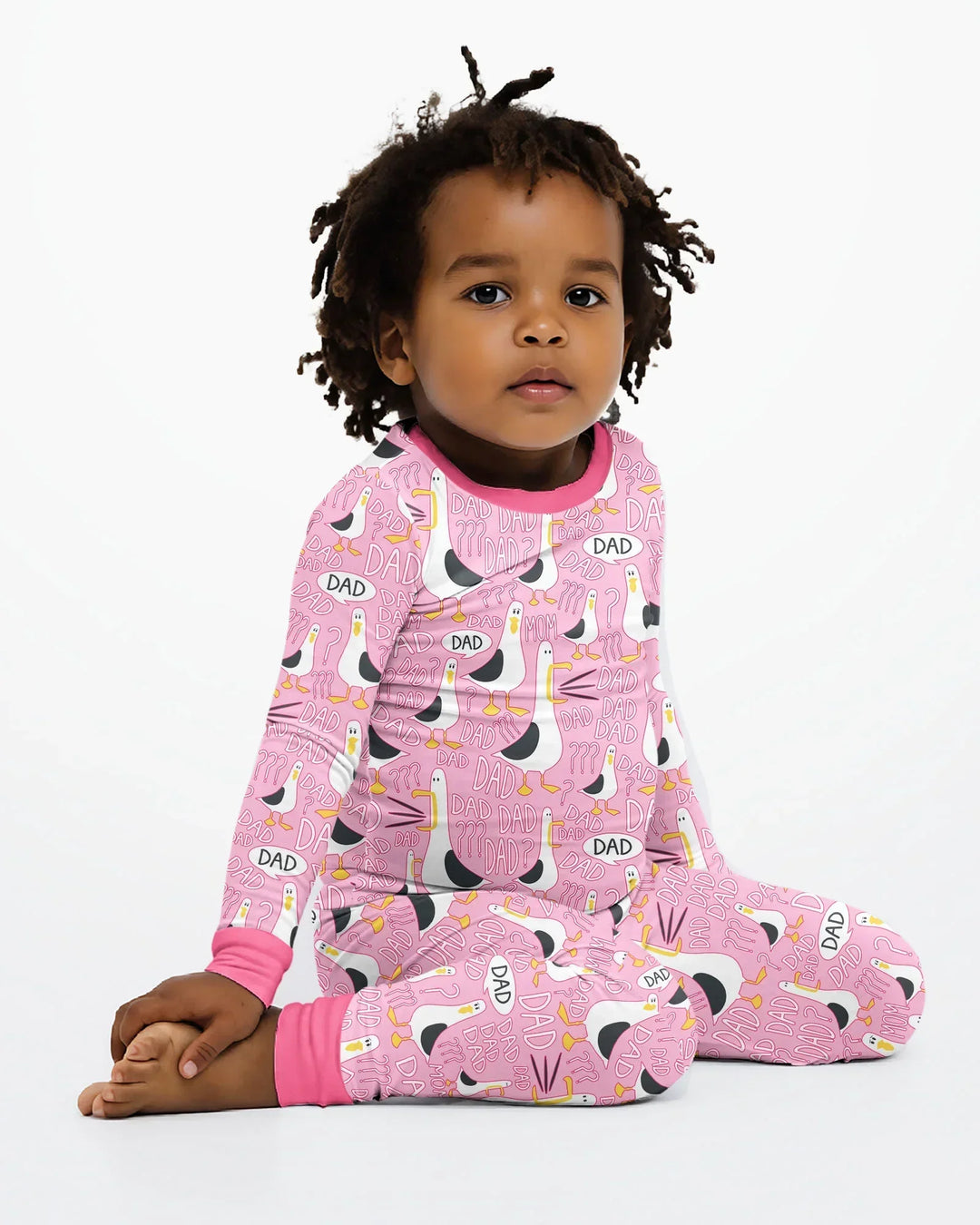Funny Seagull DAD Bamboo Two Piece Long Sleeve Pajama Set
