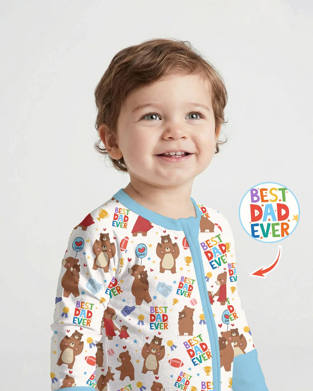 Best Daddy Bear Ever Family Matching Bamboo Convertible Zippy